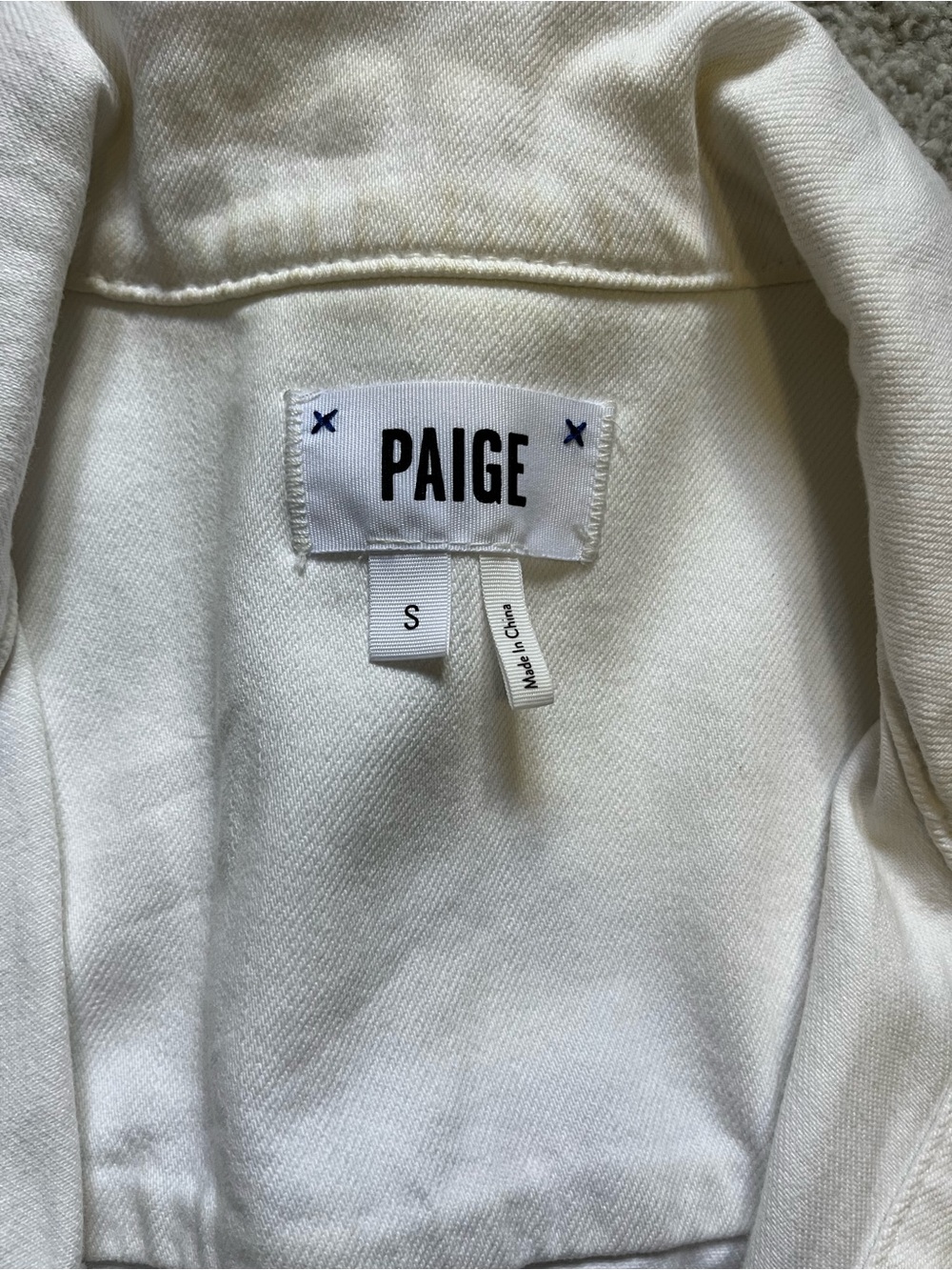 PAIGE Kids Cream Jacket with Branded Label